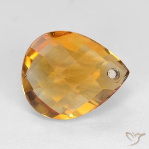 9,17 ctw natürlicher Orange-Gold Citrin, Birnenform, VVS-VS