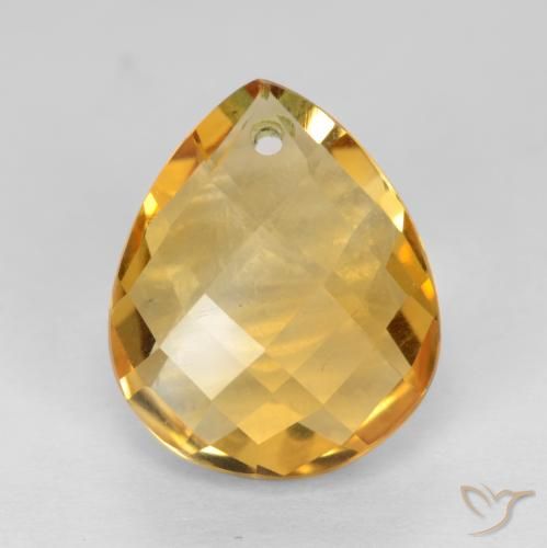 3.85ct Natürlicher Tiefes Goldorange Citrin, Birnenform, VVS-VS