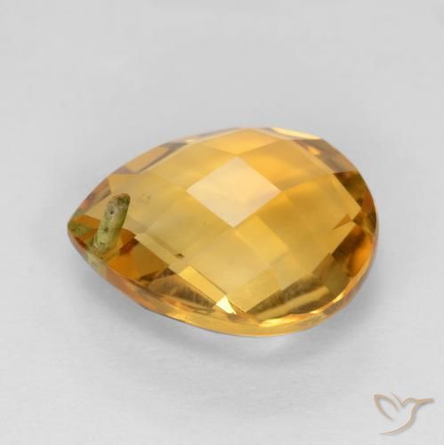 9,17 ctw natürlicher Tiefes Goldorange Citrin, Birnenform, VVS-VS