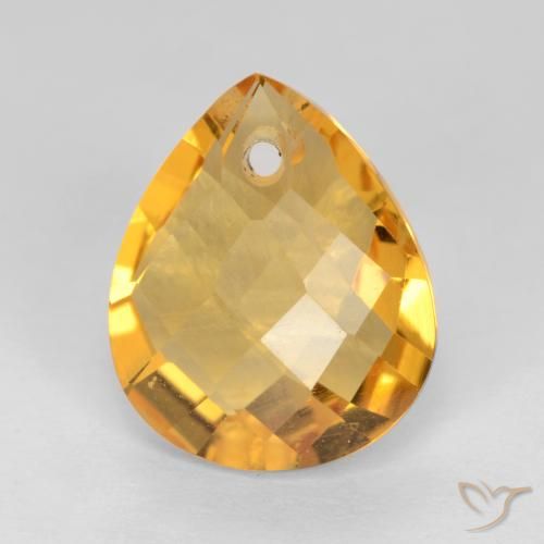 3.54ct Natürlicher Tiefes Goldorange Citrin, Birnenform, VVS-VS