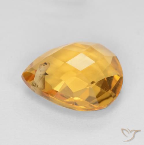 9,17 ctw natürlicher Tiefes Goldorange Citrin, Birnenform, VVS-VS