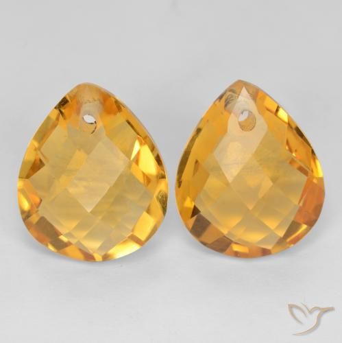 7.39ctw Natürlicher Dunkelgolden Citrin, Birnenform, VVS-VS