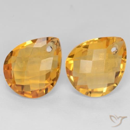 7.39 ct natürliche Dunkelgolden Citrin-Edelsteine, Birnenform, VVS-VS