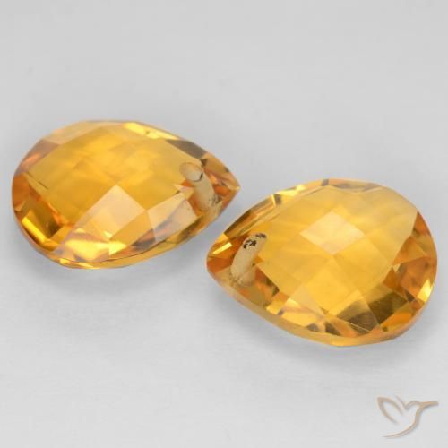 7.39 ct natürliche Dunkelgolden Citrin-Edelsteine, Birnenform, VVS-VS