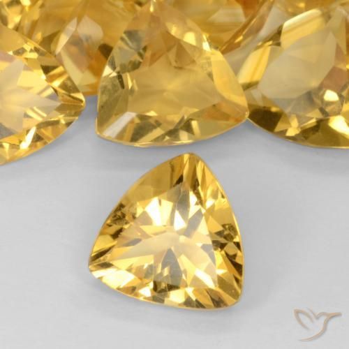 9,17 ctw natürlicher Tiefes Gold Citrin, Trillion, VVS-VS