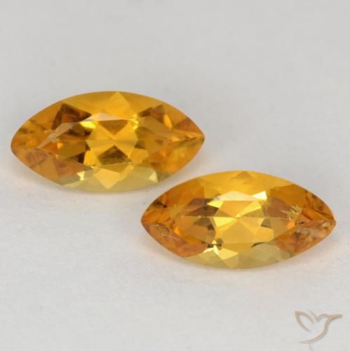 1.08ctw Natürlicher Tiefes Orange-Gold Citrin, Marquise, VS