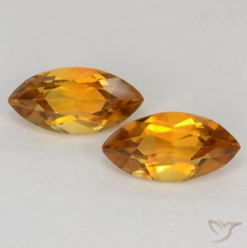 1.19ctw Natürlicher Mittelorange Citrin, Marquise, VS