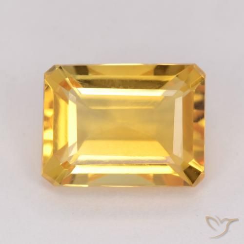 1.54ct Natürlicher gold-orange Citrin, Smaragdschliff, VVS-VS