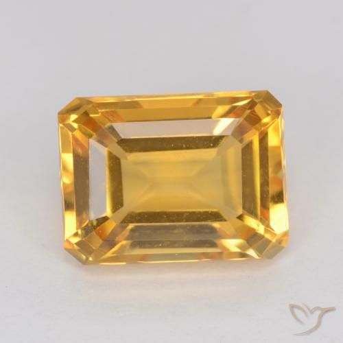 1.44ct Natürlicher Dunkelgolden Citrin, Smaragdschliff, VVS-VS