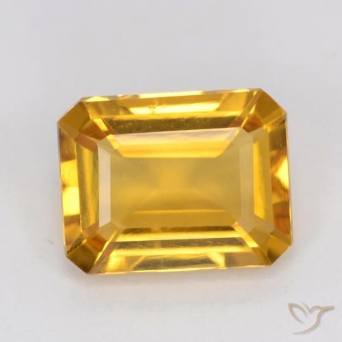 1.44ct Natürlicher gold-orange Citrin, Smaragdschliff, VVS-VS