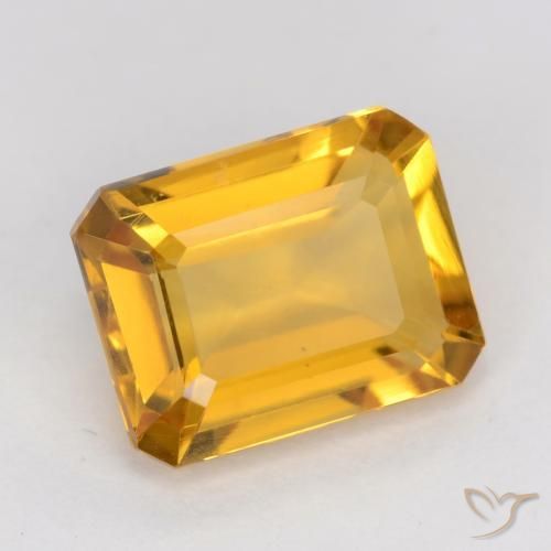 9,17 ctw natürlicher gold-orange Citrin, Oktagonschliff, VVS-VS