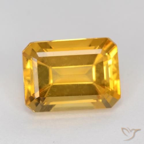 1.37ct Natürlicher Orange-Gold Citrin, Smaragdschliff, VVS-VS