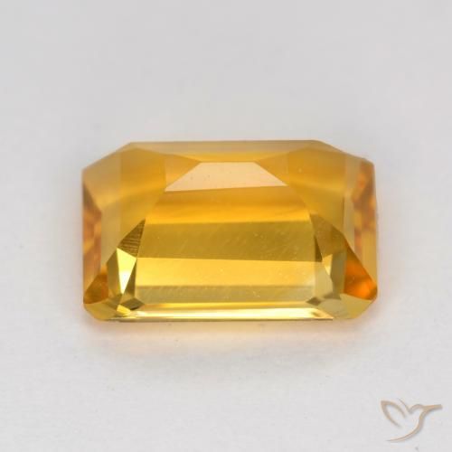 9,17 ctw natürlicher Tiefes Goldorange Citrin, Oktagonschliff, VVS-VS