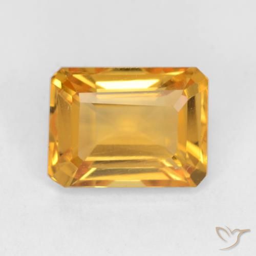 1.67ct Natürlicher Dunkelgolden Citrin, Smaragdschliff, VVS-VS