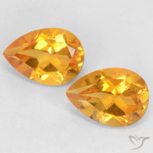1.33ctw Natürlicher Tiefes Orange-Gold Citrin, Birnenform, VVS-VS