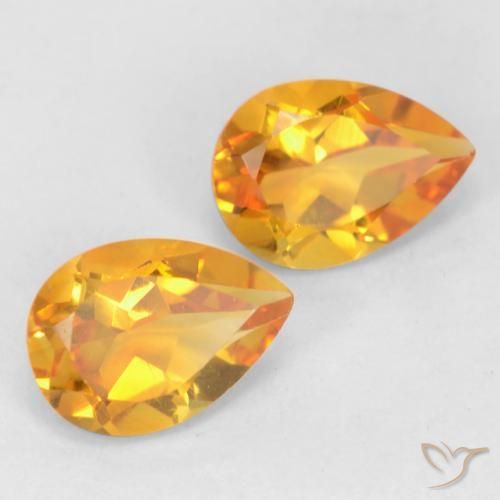 1.33 ct natürliche Tiefes Orange-Gold Citrin-Edelsteine, Birnenform, VVS-VS