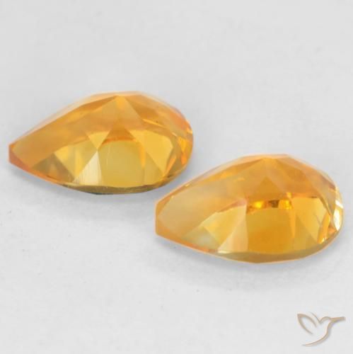 1.33 ct natürliche Tiefes Orange-Gold Citrin-Edelsteine, Birnenform, VVS-VS