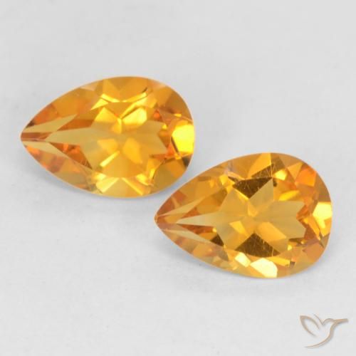 1.33ctw Natürlicher Orange-Gold Citrin, Birnenform, VVS-VS