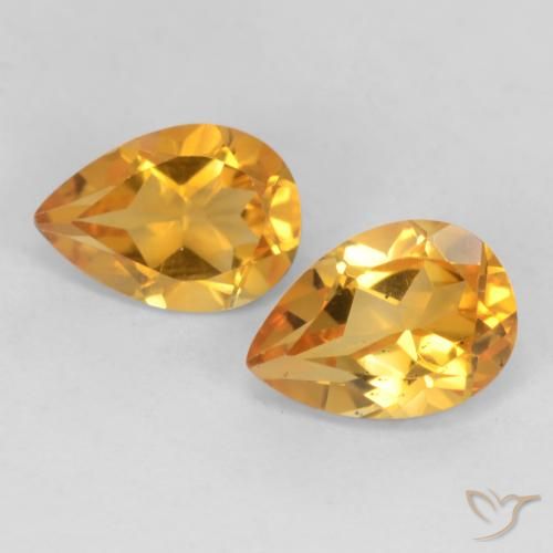 1.27ctw Natürlicher Dunkelorange-Gold Citrin, Birnenform, VVS-VS