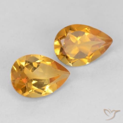1.27 ct natürliche Dunkelorange-Gold Citrin-Edelsteine, Birnenform, VVS-VS