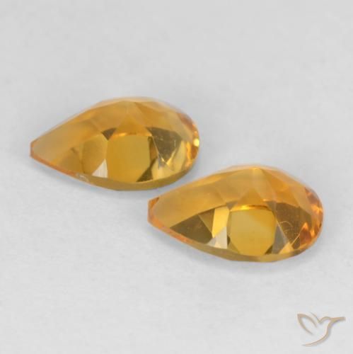 1.27 ct natürliche Dunkelorange-Gold Citrin-Edelsteine, Birnenform, VVS-VS