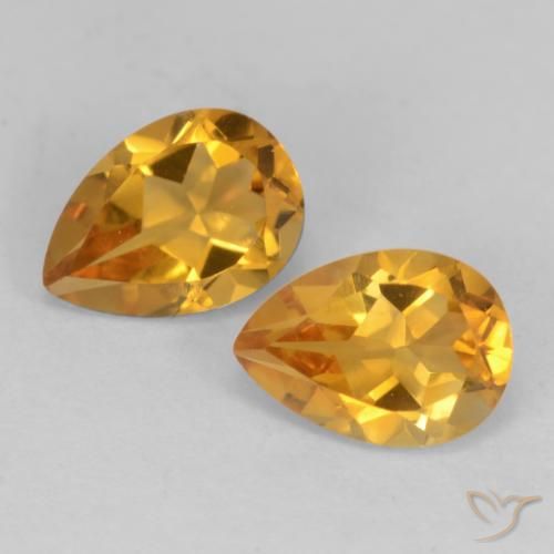 1.48ctw Natürlicher Dunkelorange-Gold Citrin, Birnenform, VS