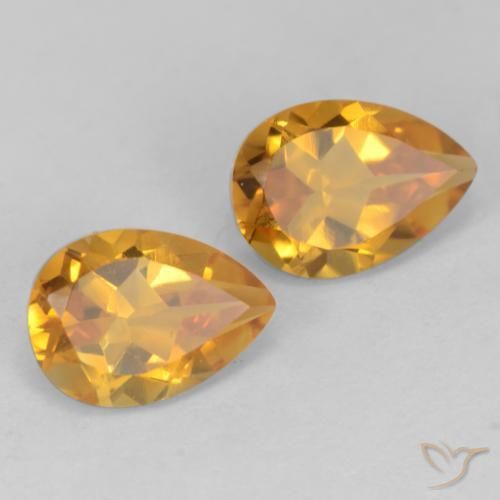 1.48 ct natürliche Dunkelorange-Gold Citrin-Edelsteine, Birnenform, VS