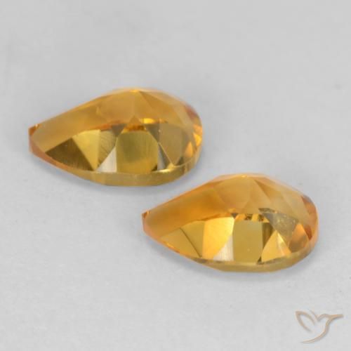 1.48 ct natürliche Dunkelorange-Gold Citrin-Edelsteine, Birnenform, VS