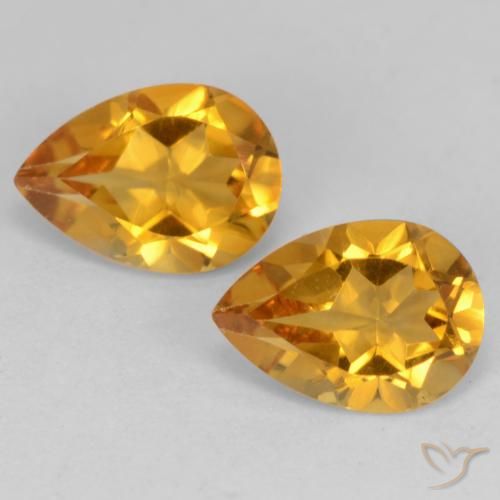 1.28ctw Natürlicher Tiefes Orange-Gold Citrin, Birnenform, VVS-VS