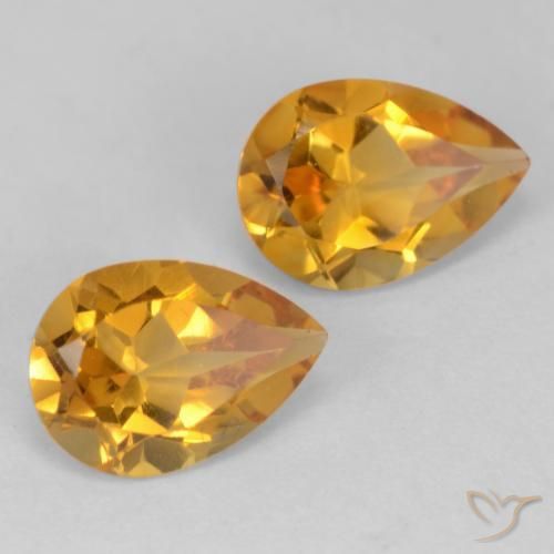 1.28 ct natürliche Tiefes Orange-Gold Citrin-Edelsteine, Birnenform, VVS-VS