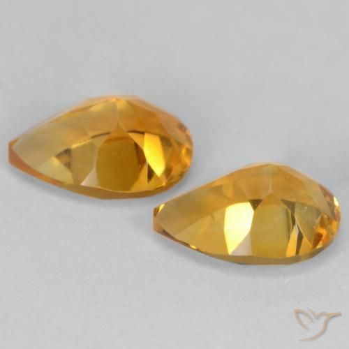 1.28 ct natürliche Tiefes Orange-Gold Citrin-Edelsteine, Birnenform, VVS-VS