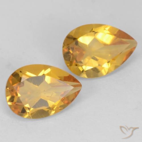 1.39 ct natürliche Tiefes Goldorange Citrin-Edelsteine, Birnenform, VVS-VS