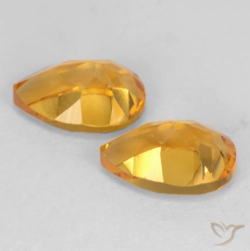1.39 ct natürliche Tiefes Goldorange Citrin-Edelsteine, Birnenform, VVS-VS