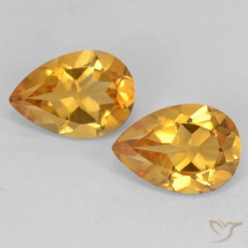 1.28ctw Natürlicher Dunkelorange-Gold Citrin, Birnenform, VVS-VS