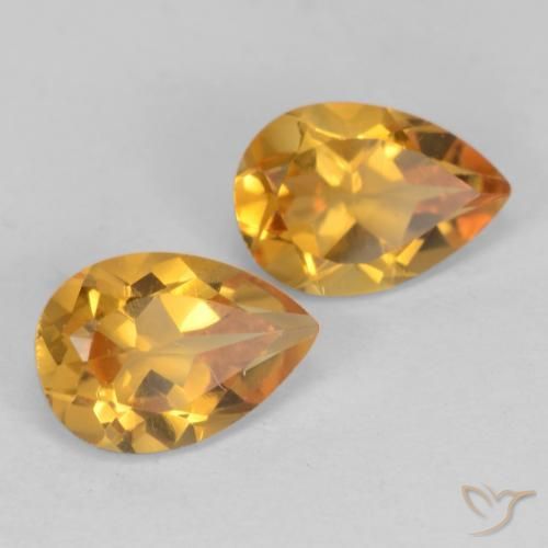 1.28 ct natürliche Dunkelorange-Gold Citrin-Edelsteine, Birnenform, VVS-VS