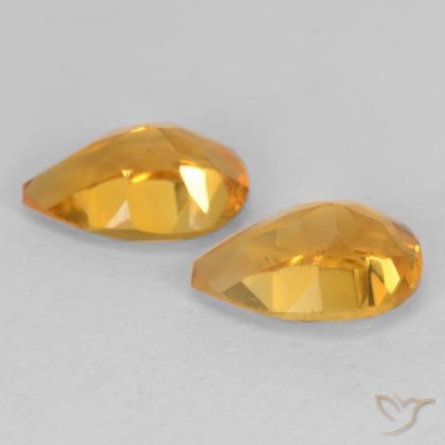 1.28 ct natürliche Dunkelorange-Gold Citrin-Edelsteine, Birnenform, VVS-VS