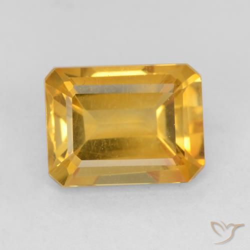 1.57ct Natürlicher Orange-Gold Citrin, Smaragdschliff, VVS-VS