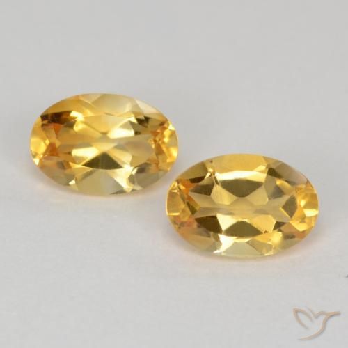 0.80ctw Natürlicher gold-orange Citrin, Oval, VS