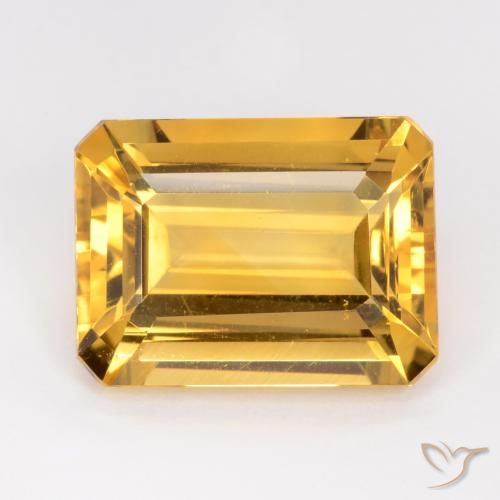 10.78ct Natürlicher Golden Citrin, Smaragdschliff, VVS-VS