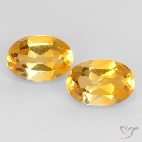 0.84ctw Natürlicher Orange-Gold Citrin, Oval, VS