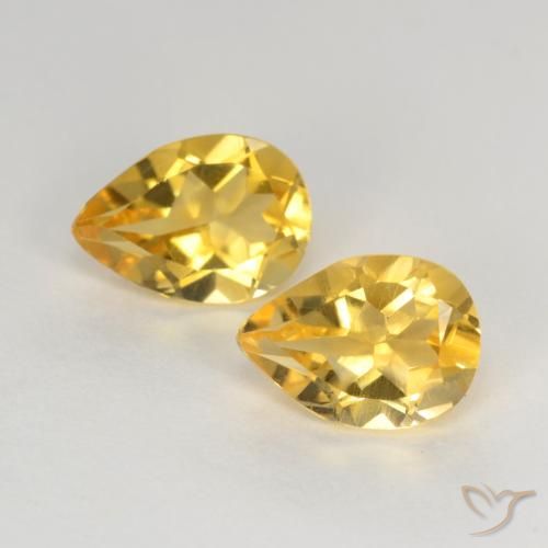 1.20ctw Natürlicher gold-orange Citrin, Birnenform, VVS-VS
