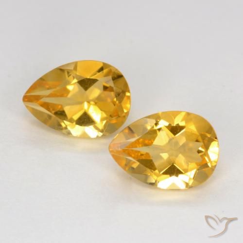 1.42ctw Natürlicher Mittel-Dunkelgold Citrin, Birnenform, VVS-VS