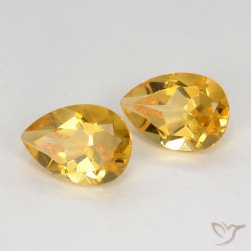 1.42 ct natürliche Mittel-Dunkelgold Citrin-Edelsteine, Birnenform, VVS-VS