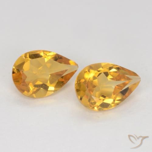 1.18 ct natürliche Tiefes Goldorange Citrin-Edelsteine, Birnenform, VVS-VS