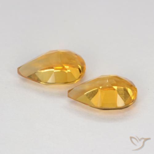1.18 ct natürliche Tiefes Goldorange Citrin-Edelsteine, Birnenform, VVS-VS