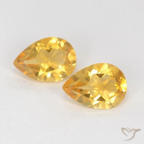 1.17ctw Natürlicher Mittleres Gold Citrin, Birnenform, VVS-VS