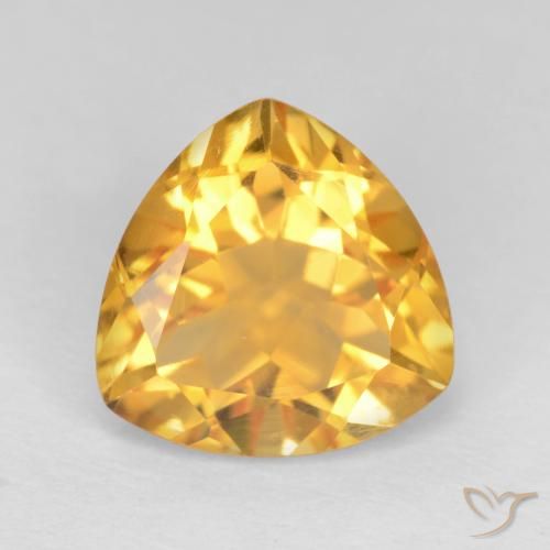 2.34ct Natürlicher Tiefes Goldorange Citrin, Trillion, VVS-VS