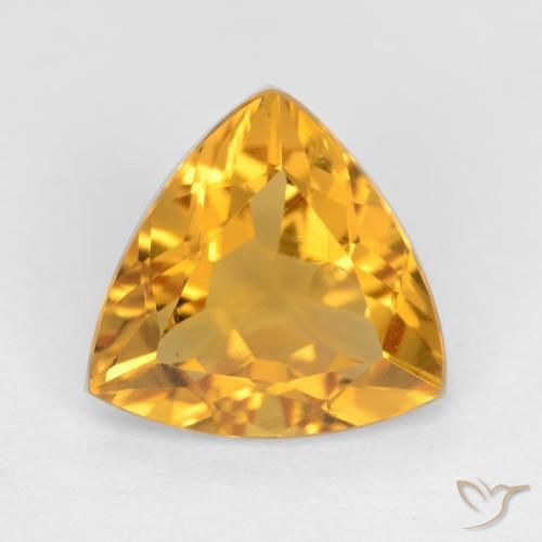 2.03ct Natürlicher Tiefes Goldorange Citrin, Trillion, VVS-VS