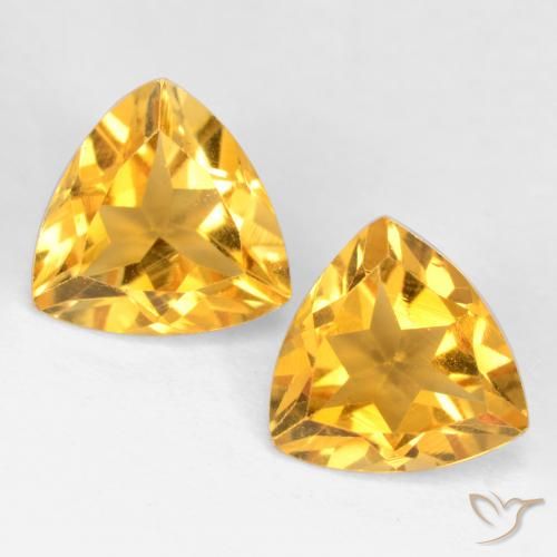 2.14ctw Natürlicher gold-orange Citrin, Trillion, VS