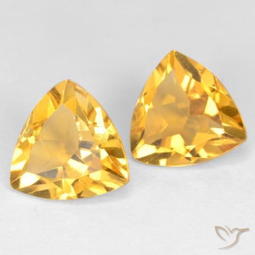 2.14 ct natürliche gold-orange Citrin-Edelsteine, Trillion, VS